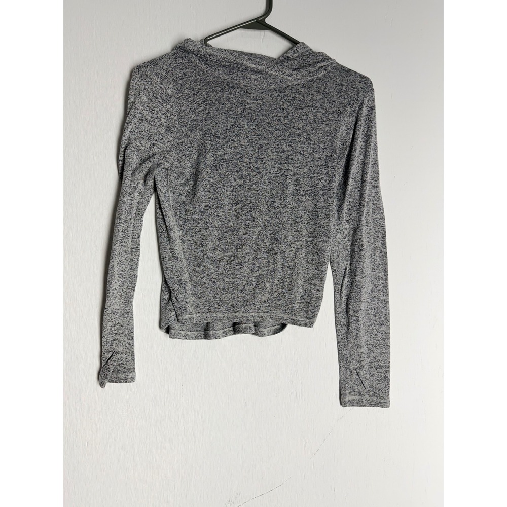 All in Motion Grey Space Dye Hooded Long Sleeve Top Thumbholes Girls M 7/8